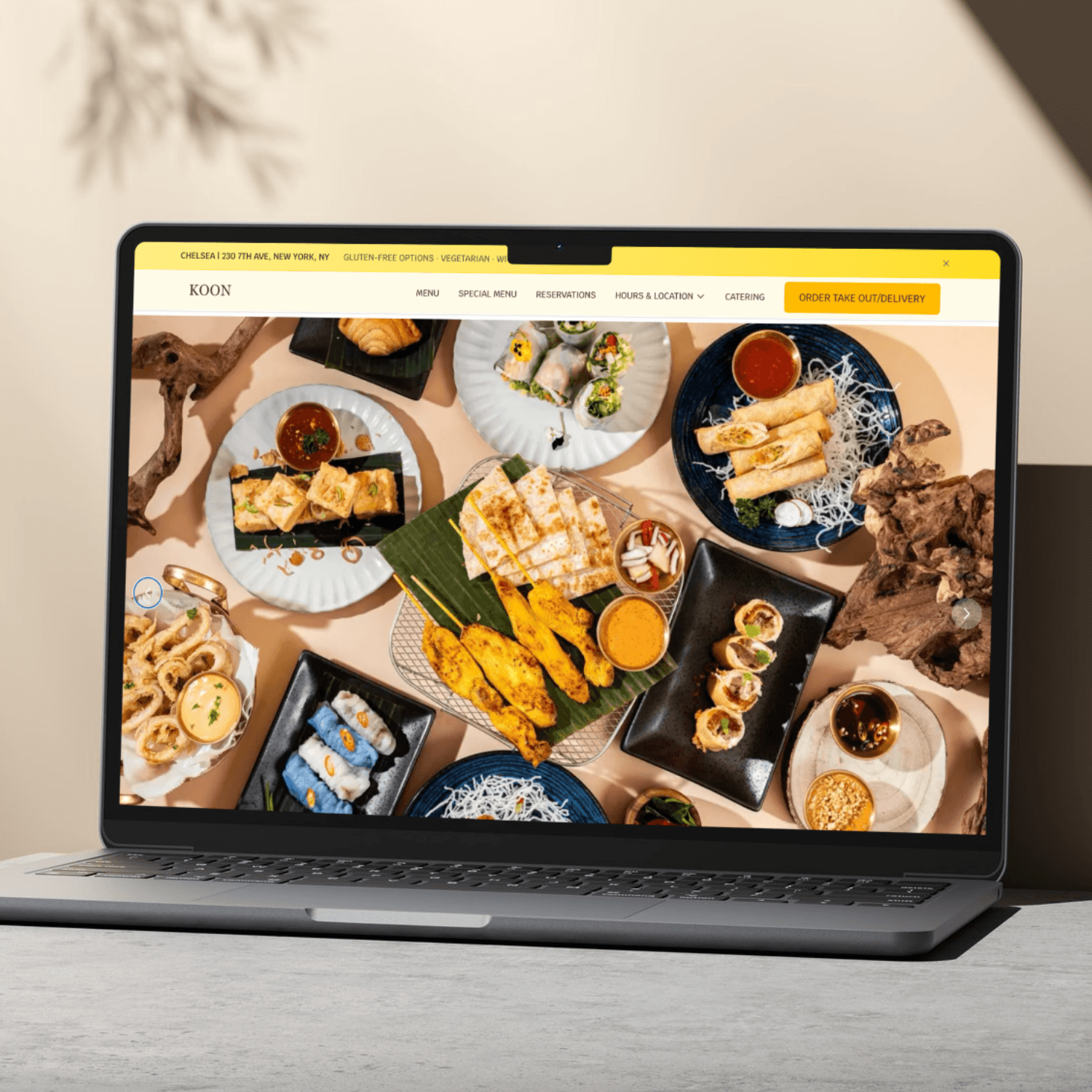 Koon Taste of Siam - mobile site with takeout and delivery ordering
